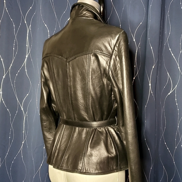 H🔥T BEBE 100% Leather Fitted Leather Jacket - Picture 4 of 5